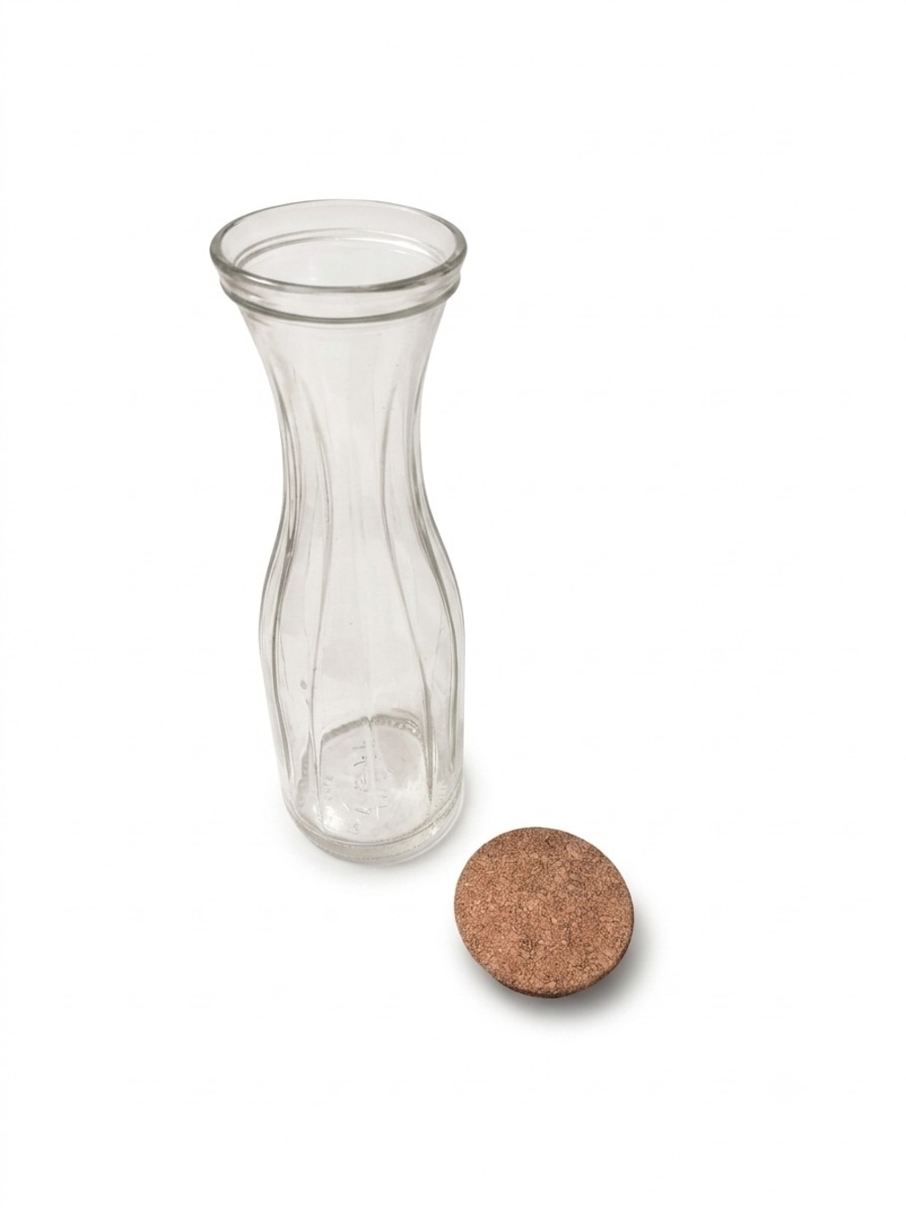 IKEA Vintage Made in Italy Glass Carafe Pitcher with Cork Lid Stopper 1L